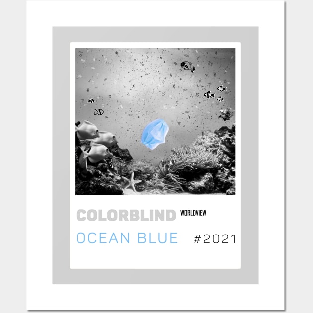 OCEAN BLUE - white card  by COLORBLIND WorldView Wall Art by DREAM SIGNED Collection